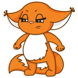 😾 cartoon, fox, animal, orange, sticker, sassy, smug telegram sticker