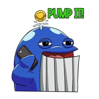 🐳 PUMP IT! кит, деньги, телефон, мультик, качай, крипто telegram sticker