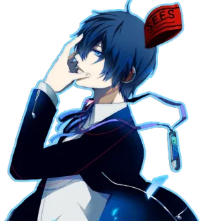 😤 SEES Anime, Chico, Sombrero, Uniforme, Pendientes telegram sticker