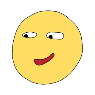 😏 emoji, sorriso irônico, rosto, amarelo whatsapp sticker