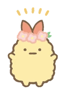 🤍 niedlich, kawaii, aufkleber, gelb, tier, blumenkranz, hasenohren telegram sticker