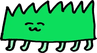 🙏 grama, fofo, verde, kawaii, desenho animado whatsapp sticker