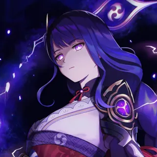 😡 Raiden Shogun Genshin Impact Anime, Videojuego, Genshin Impact, Raiden Shogun, Morado telegram sticker