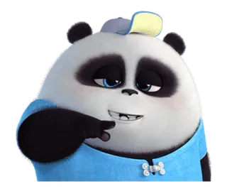 🐼 Panda, Dibujos animados, Lindo, Sonriente, Personaje whatsapp sticker