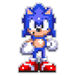 😏 Sonic sonic the hedgehog, pixel art, personaje videojuego, erizo azul, dibujos animados telegram sticker
