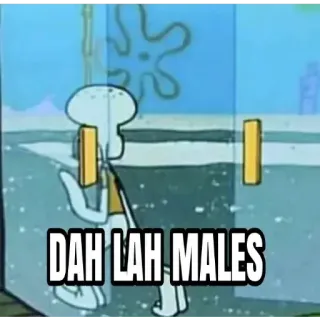 😒 Squidward Spongebob Squarepants DAH LAH MALES Cartoon, Meme, Animatie, Grappig, Octaaf telegram sticker