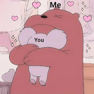 🍓 Me
You bear, love, hug, cartoon, friendship, cute, couple, relationship telegram sticker