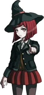🪄 anime, witch, school uniform, Danganronpa, Himiko Yumeno, pointing telegram sticker