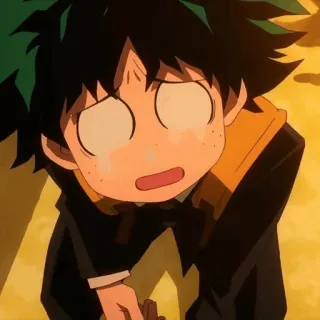 🥦 Izuku Midoriya My Hero Academia 애니메이션, 캐릭터, 만화, 슬픈, 우는, 데쿠 telegram sticker