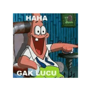 😀 Patrick Star Spongebob Squarepants HAHA
 GAK LUCU spongebob, patrick, haha, nicht lustig, cartoon telegram sticker