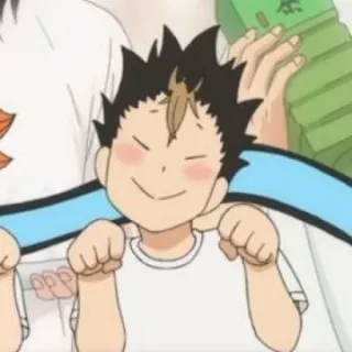 😚 Nishinoya Yuu Haikyuu Anime, Postać, Haikyuu, Nishinoya Yuu, Uśmiechnięty, Słodki telegram sticker