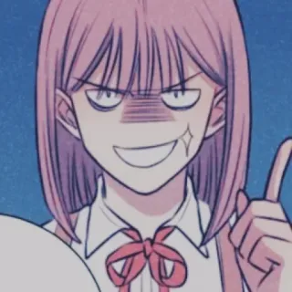 🍧 Cartone animato, Anime, Ragazza, Sorrisetto, Malvagio/a telegram sticker