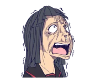 👻 Anime, Manga, Écolière, Angoissé, Effrayé, Horreur whatsapp sticker