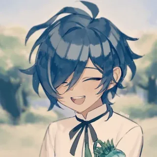 🌟 Kaeya Genshin Impact Anime, Genshin Impact, Kaeya, Fanart, Videogioco, Arte digitale, Carino, Sorridendo telegram sticker