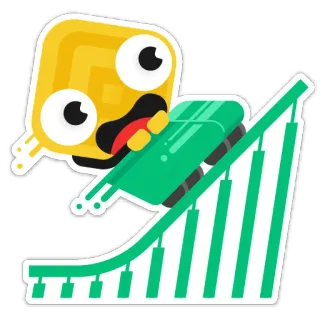 🚀 rollercoaster, cartoon, amusement park, ride, yellow, green telegram sticker