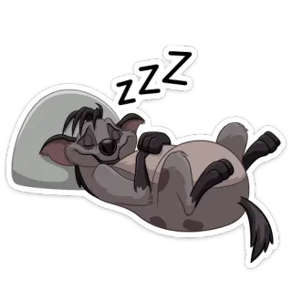 😴 Shenzi The Lion King zzz спящий, zzz, уставший, король лев, гиена, мультфильм telegram sticker