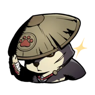 🥷 Hund, Hut, Tier, Haustier, Cartoon whatsapp sticker