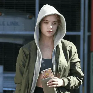 🌑 Frau, Kapuzenpullover, lässig, blond, Outdoor, Streetstyle telegram sticker