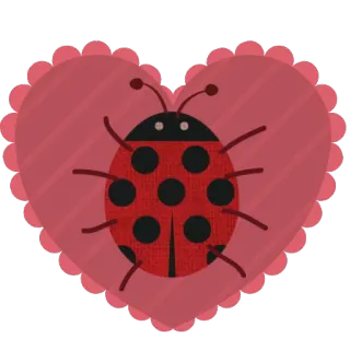 💜 joaninha, coração, inseto, fofo, vermelho, adesivo whatsapp sticker