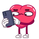 ❤️ ハート, 絵文字, 漫画, 電話, 携帯電話, テキスト, キャラクター, ステッカー whatsapp sticker