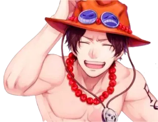 😄 Portgas D. Ace One Piece อนิเมะ, วันพีซ, พอร์ทกัส ดี. เอส, ตัวละคร, ยิ้ม, โจรสลัด, มังงะ telegram sticker