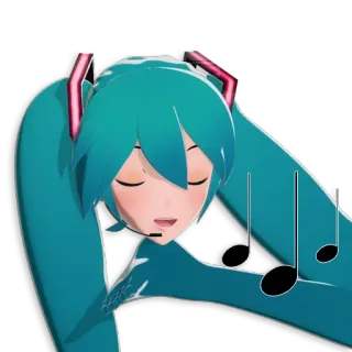 🎶 Hatsune Miku Anime, Musik, Vocaloid, Hatsune Miku, Idol telegram sticker