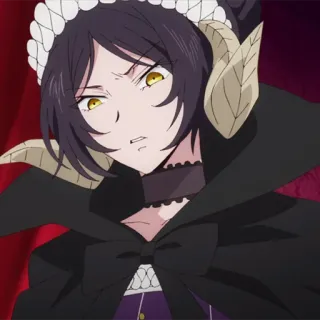 🧬 anime, maid, horns, demon, character, female whatsapp sticker