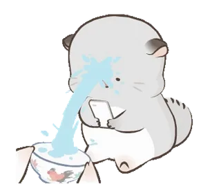 💦 плачущий, грустный, кот, мультфильм, телефон whatsapp sticker