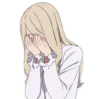 😳 аниме, девочка, плачущая, грустная, блондинка telegram sticker