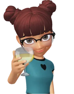 🍷 Desenho animado, Mulher, Vinho, Copo, Avatar, Personagem, Garota, Brinde telegram sticker
