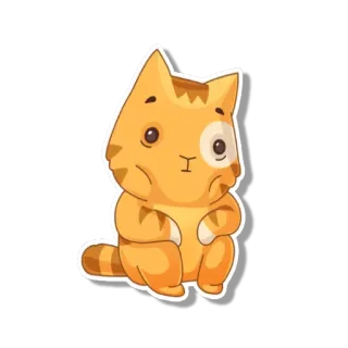 ☹️ gato, naranja, gatito, lindo, mascota telegram sticker