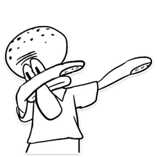 😎 Squidward SpongeBob SquarePants Carlo, Bob l'éponge, dab, dessin animé, drôle, mème whatsapp sticker
