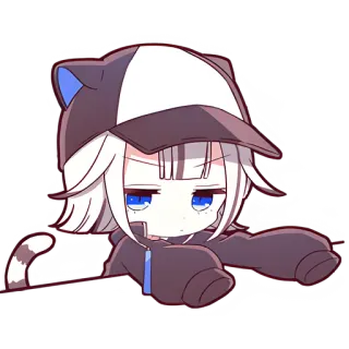 😐 Anime, Manga, Kawaii, Tai mèo, Dễ thương, Chibi, Sticker telegram sticker