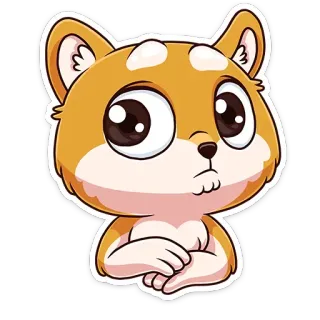 👀 cane, cucciolo, carino, animale, cartone animato, adesivo whatsapp sticker