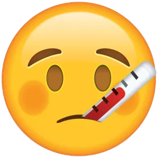 🤒 больной, эмодзи, лихорадка, термометр, болезнь, простуда telegram sticker