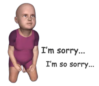 😕 Be. Scary...Be. Very. 3d, baby, scary, weird whatsapp sticker