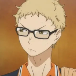 ✨ Kei Tsukishima Haikyuu!! anime, character, tsukishima, glasses, haikyuu telegram sticker