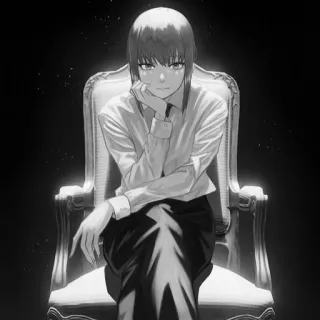 😏 Makima Chainsaw Man อนิเมะ, มังงะ, เชนซอว์แมน, มาคิมะ, ตัวละคร, ผู้หญิง telegram sticker
