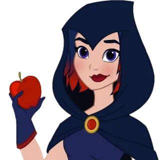 🍎 Raven Queen Ever After High Raven Queen, Ever After High, apple, cartoon, character telegram sticker