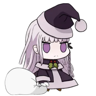 😊 weihnachten, chibi, niedlich, weihnachtsmütze, anime-stil whatsapp sticker