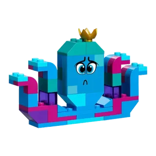 🐙 lego, polpo, giocattolo, corona, animale, blu telegram sticker