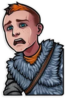 😨 Atreus God of War atreus, traurig, videospiel, sohn, weinend telegram sticker