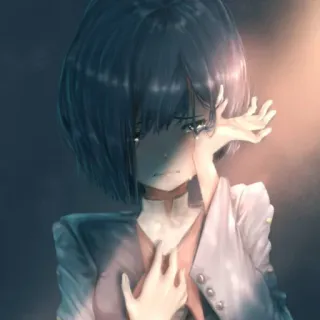 💕 Anime, Traurig, Weinend, Mädchen, Emotional telegram sticker