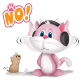 🙁 NO! gatto, cane, animale, no, disapprovazione telegram sticker