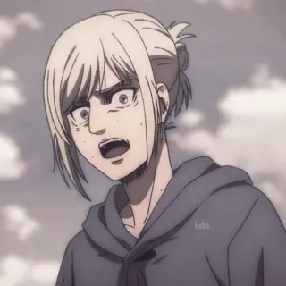 🌟 Anime, Geschockt, Weiblich, Charakter, Attack on Titan telegram sticker