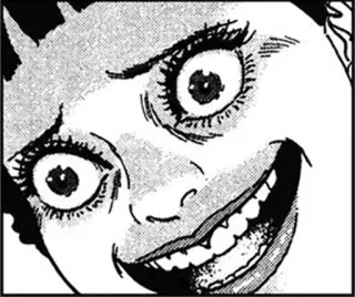 😃 gruselig, Horror, Manga, böse, Lächeln telegram sticker