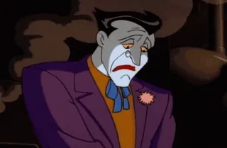😥 Joker cartoon, villain, sad, dc comics telegram sticker