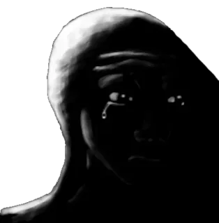 ⬛️ triste, chorando, wojak, deprimido, meme telegram sticker