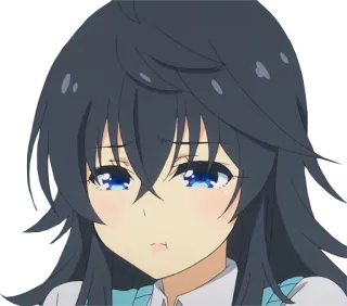 😕 Anime, Menina, Desenho animado, Fofo, Expressão, Mangá telegram sticker