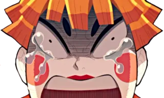 ❄️ Zenitsu Agatsuma Demon Slayer anime, demon slayer, zenitsu agatsuma, crying, scared, emotional telegram sticker